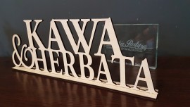 Drewniany Napis Kawa & Herbata