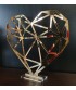 Serce geometryczne lustrzane 60x60cm z podstawką